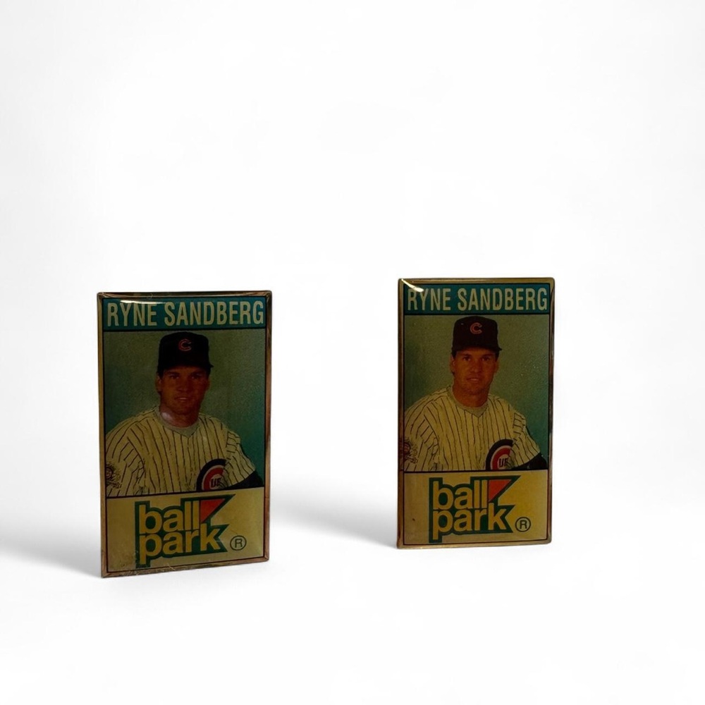 Set Of 2 Vintage Ryne Sandberg Ballpark Pinbacks